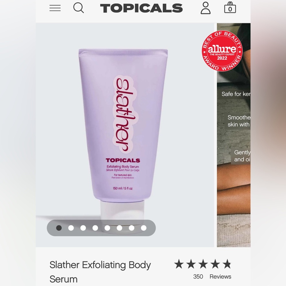 NWT Topicals Slather Exfoliating Body Serum